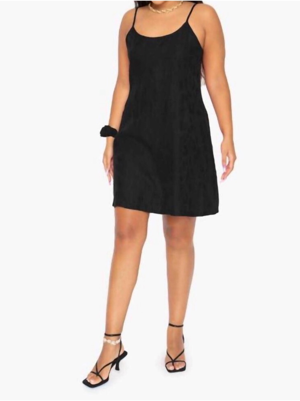 IDLEWear Black Slip Dress with Thin Straps
